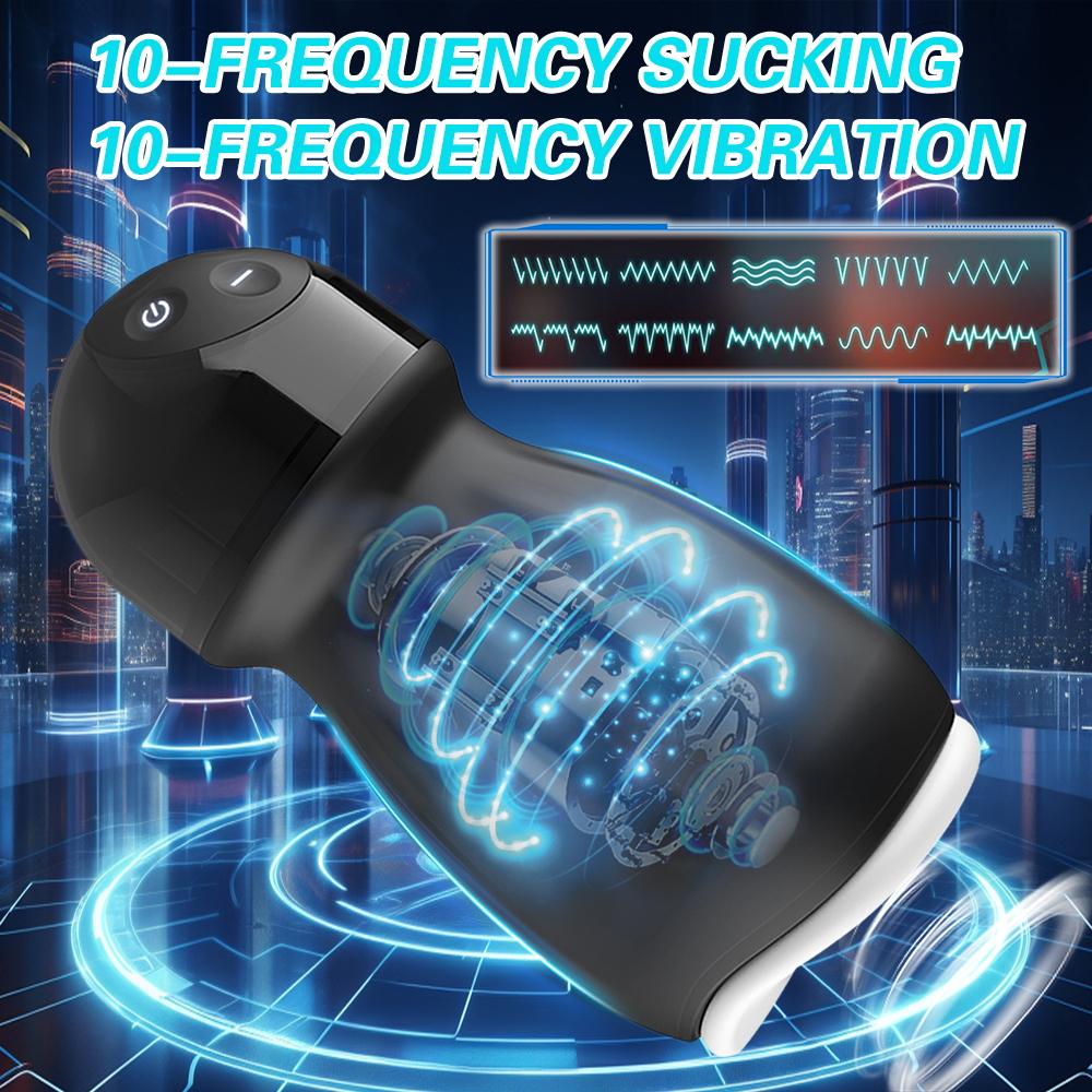 New Sucking Masturbator 10 Vibration Penis Massage Glans Stimulator Vibration Lasting Delay Endurance Training Glans Trainer Male Oral Sex Toy