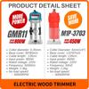 800W Portable Woodworking Power Tool High Power Electric Wood Trimmer Handheld Engraving Slotting Router