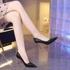 Fashion Spring and Autumn Versatile Black Thin Heel Pointed Temperament Sexy Spring Light Mouth High Heels Anti-kick Head Single Shoes