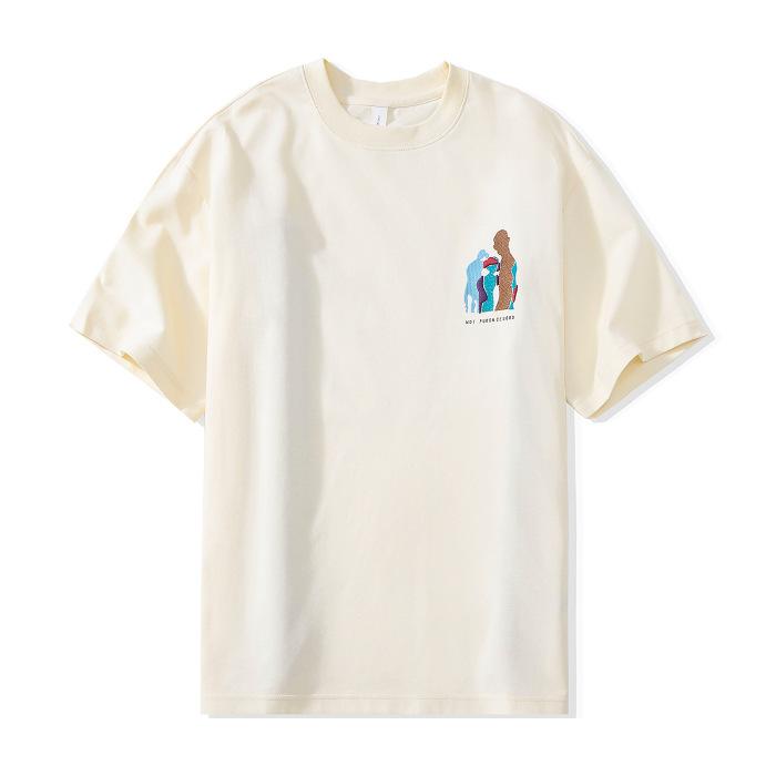 New Men's Round Neck Short-sleeved T-shirt Casual Half-sleeved Trendy Creative Design Cartoon Print