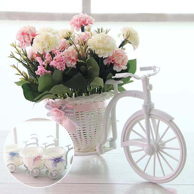 Cesta de Flores Pequena em Forma de Triciclo Decoração para Festa de Casamento Cerimônia Armazenamento de Flores de Bicicleta Decoração de Mesa para Casa Escritório
