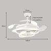 Modern Living Room Ceiling Fan with Lights Intelligent Ceiling Fan Retractable Blades LED Light Remote Dimming Home Decoration