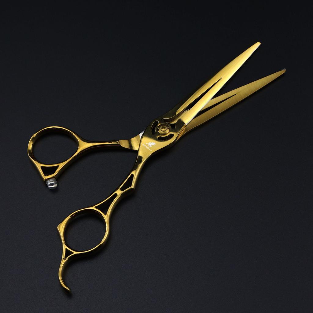Gold 6.0 Nimpson Gold Hollow Hair Scissors, Haircut Tooth Scissors, Thin