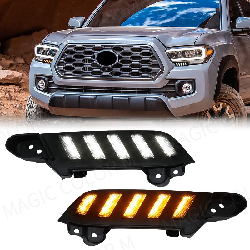 For Toyota Tacoma 2016 2017 2018 LED Daytime Running Light White DRL Daylights Yellow Turn Signal 12V