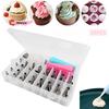 38Pcs Cake Decorating Tools Set Stainless Steel Icing Cream Piping Nozzle Tips Confectionery Pastry Bags for Cake Decoration