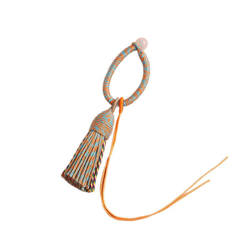 Tassel and Brocade Keychain DIY Set: Bag Accessories & Woven Rope Strap Pendant