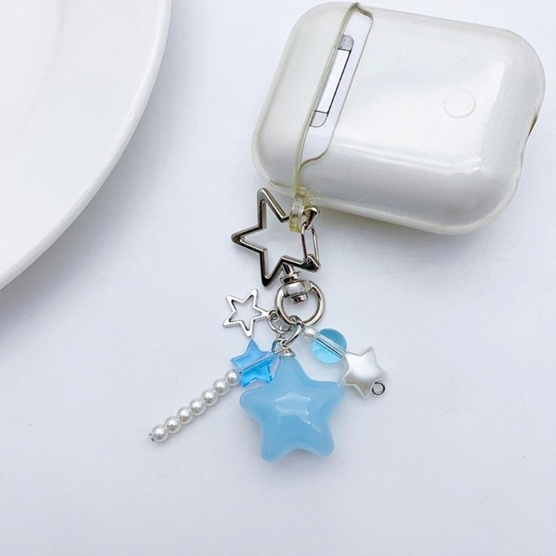 Candy Color Phone Lanyard Jelly Star Pendant Wrist Strap Detachable Phone Chain Keyring Portable Accessory for Women