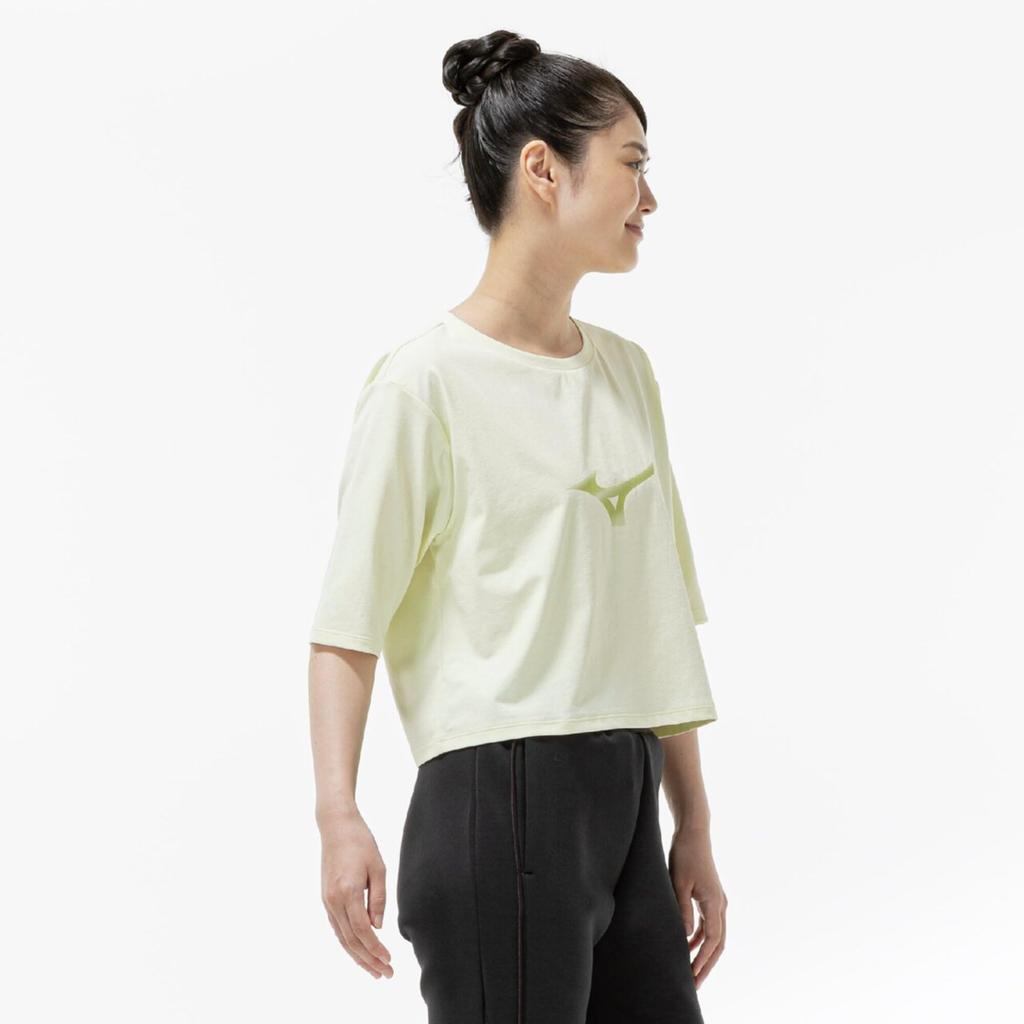 Training wear Soft Dry Cropped UV Protection 32MAD302 Soft Sand Yellow S T-shirt (Wide Silhouette) Sweat-wicking, Quick-drying, Women's