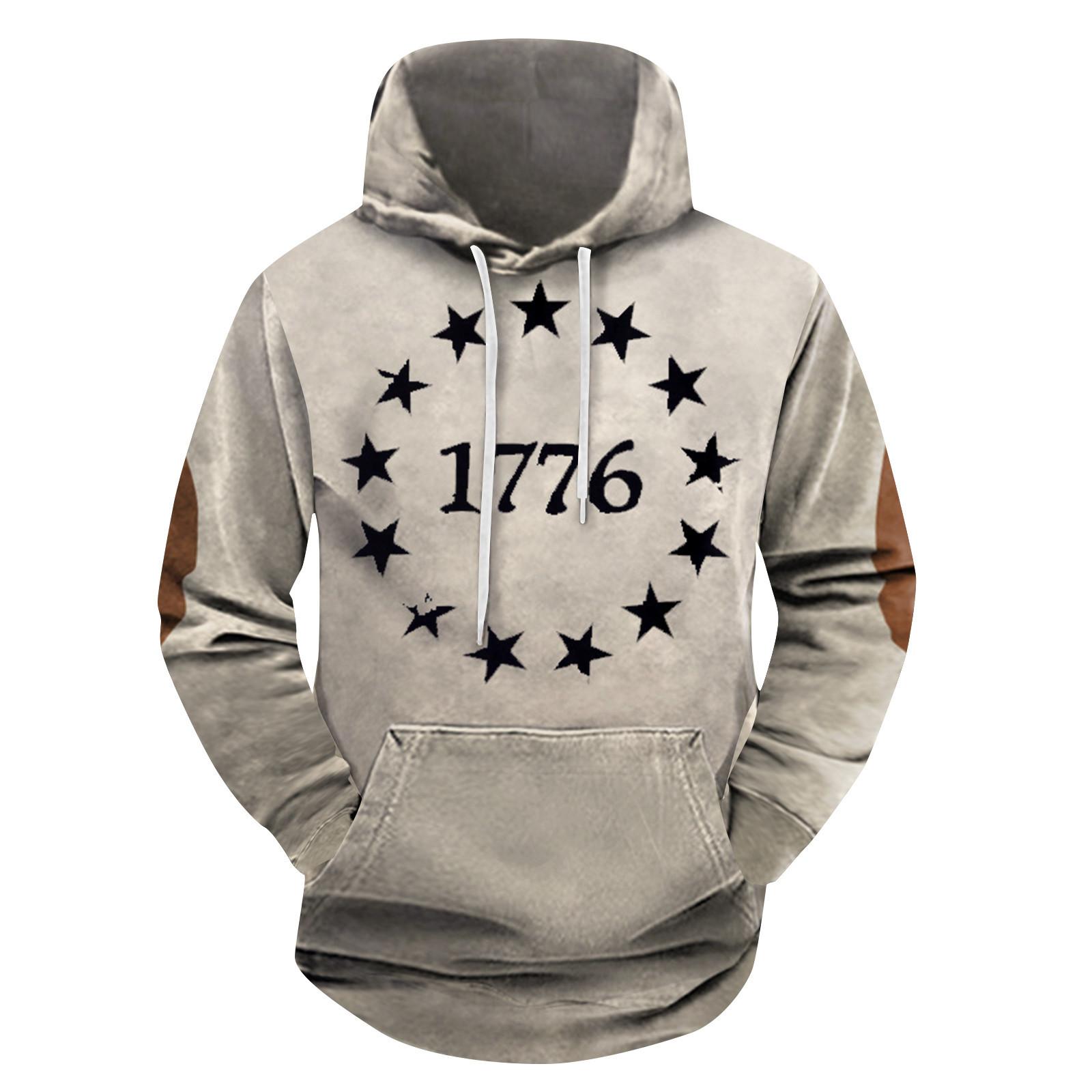 Модный свободный мужской и женский свитер с капюшоном с длинным рукавом и принтом XXXL бежевый 1980₽