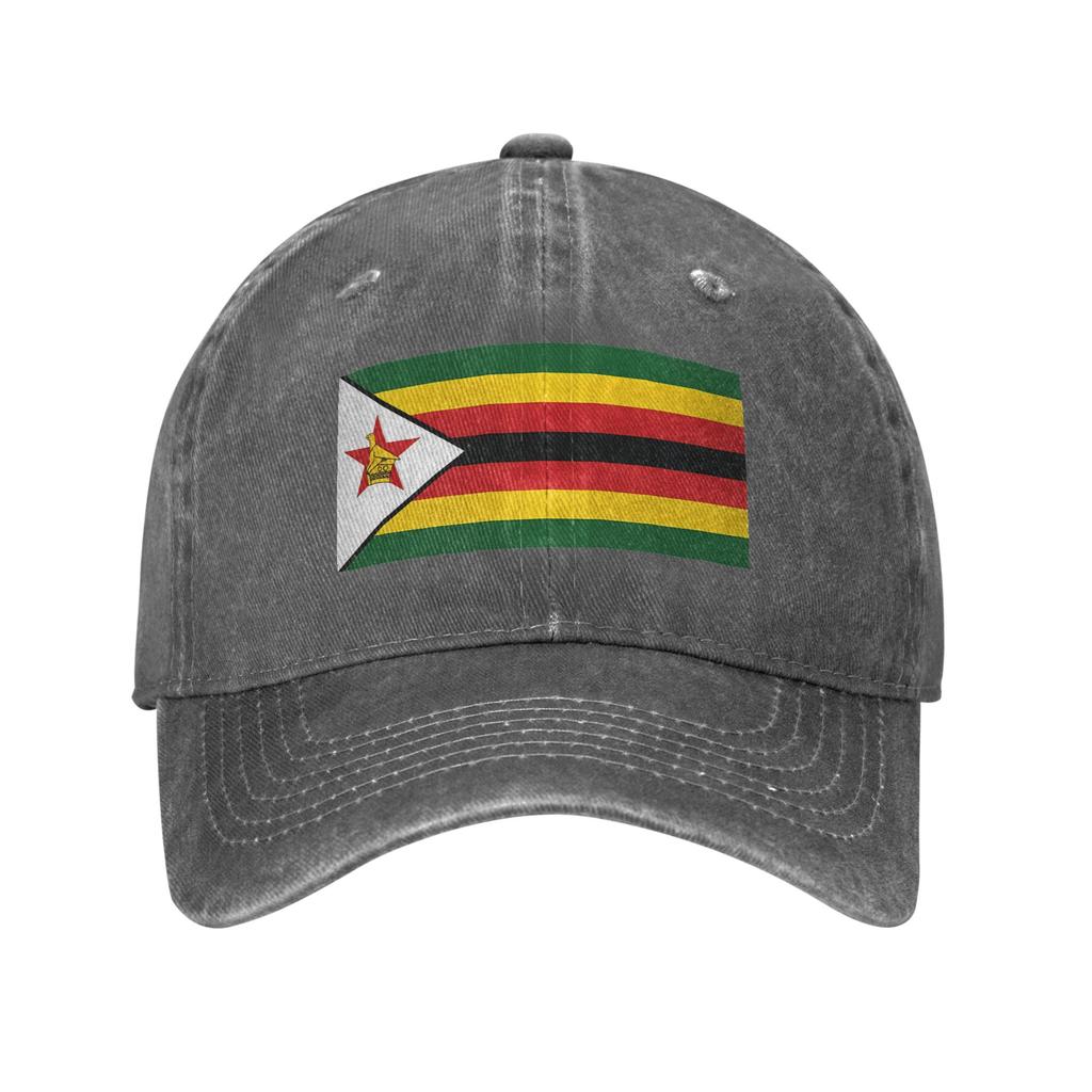 Sommer Simbabwe Flagge Baseballkappe Sonne Sonnenschutz-Design Gewaschene Trucker-Kappe Unisex Unisex Lässig Wandern Angeln Baseballkappen