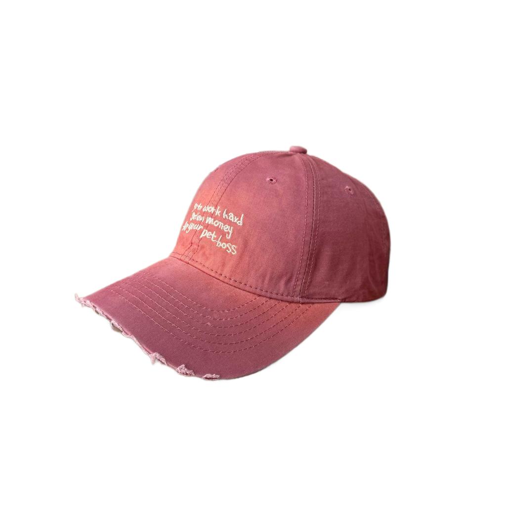 Personalized Embroidered Baseball Cap Women's New Spring and Summer Gradual Change Hole Soft Top Big Eaves Sun Protection Versatile Commuter Visor