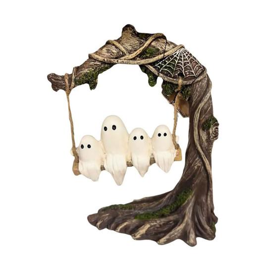 Ghosts on A Tree Swing Halloween Decoration Cute Swinging Ghost