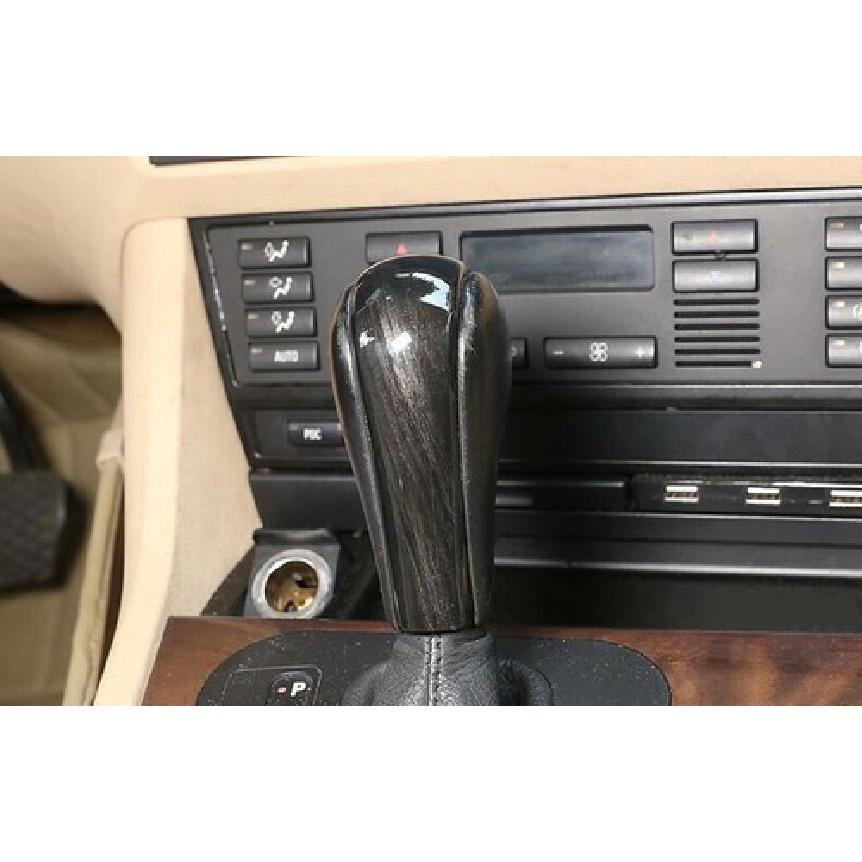 Shift Knob Cover Black Wood Grain 2005-12 Central Console Gear For BMW 3-Series