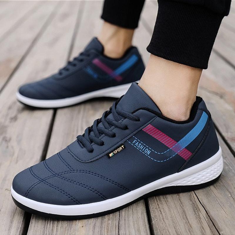 Men Sneakers Platform Lace Up Leather Upper Comfortable Casual Shoes Outdoor Training Gym Running Sports Shoes Zapatillas Hombre