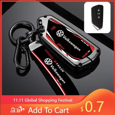For VW Zinc Alloy Car Smart Remote Key Case Full Cover Shell For VW Volkswagen Golf 8 MK8 ID.3 ID.4 Protector Keychain Auto Ac
