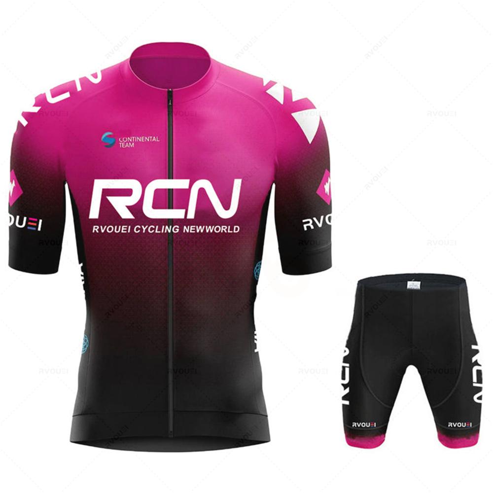 Set da ciclismo verde fluorescente Rcn Uniforme da mountain bike Maglia da ciclismo da uomo estiva Set Maglie da bici da strada Abbigliamento da bicicletta MTB