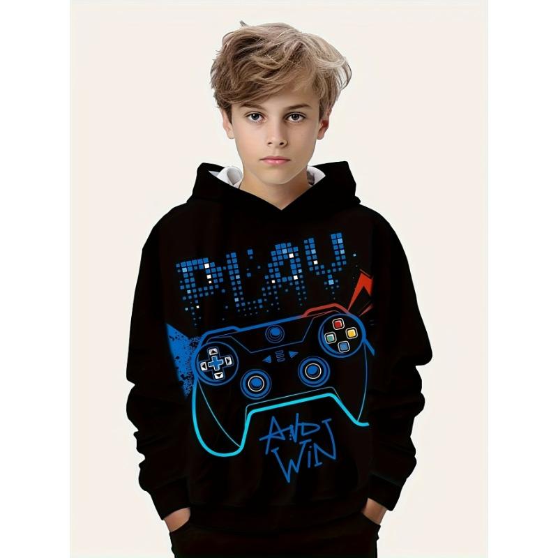 Trendy Gamepad 3d Print Cute&cozy Hoodie For Kids Boys Keep Him Warm And Stylish Children Hooded Pullover Spring Autumn Clothing