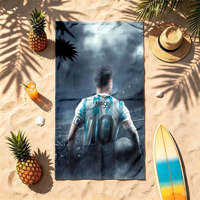 MESSI (14) Toalla de Playa Temática Resistente a la Arena Suave Y Cómoda Adecuada Para la Piscina Camping Yoga Y Buceo Un Imprescindible de Viaje