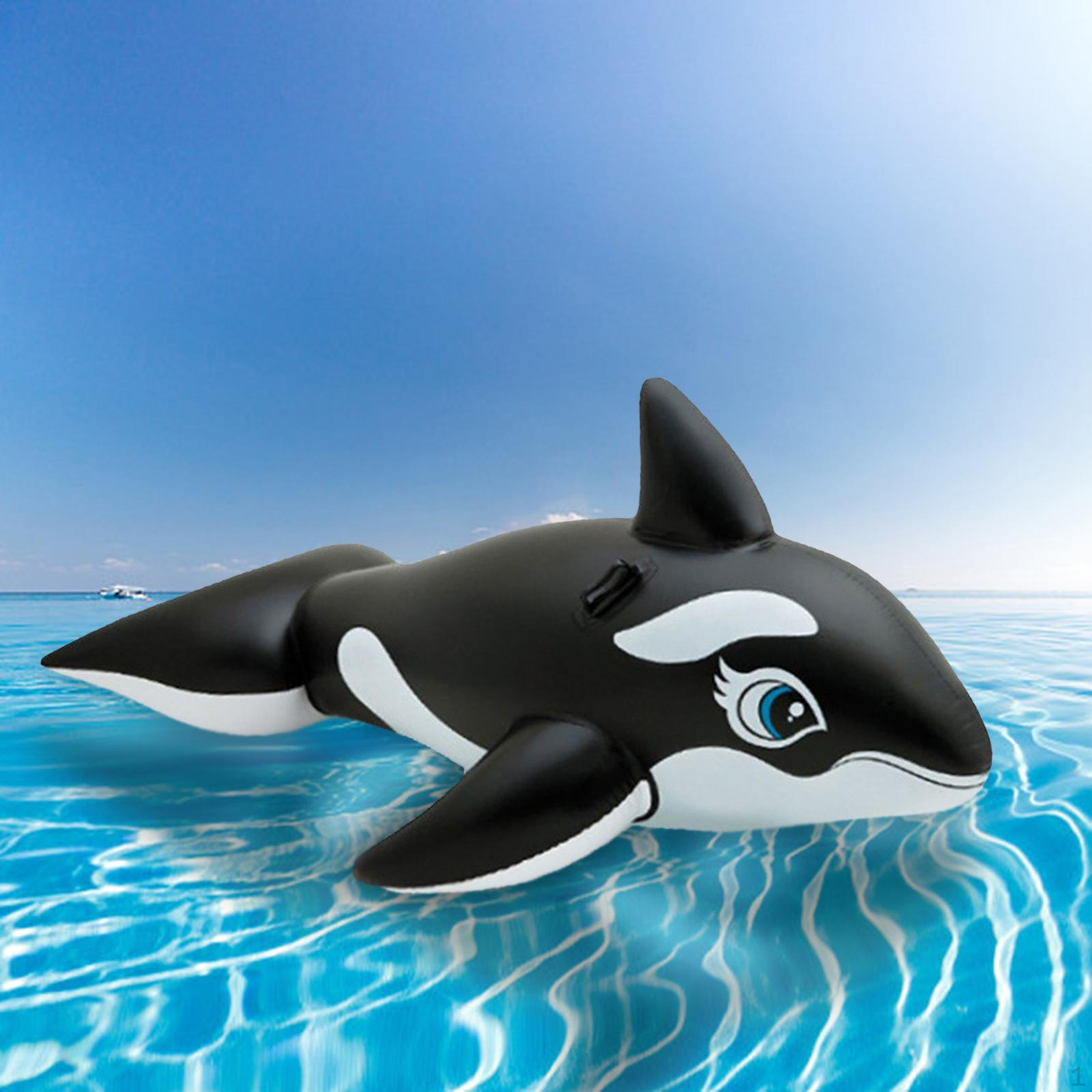 

Inflatable Pool Float Beach Durable Rideable Tube Raft Water Swim Ring Whale 193x119cm