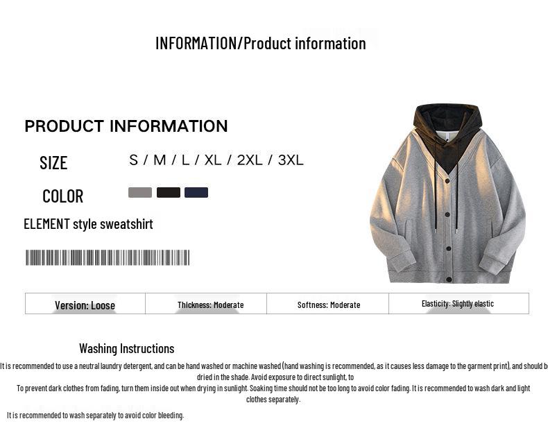 2025 Unisex Retro American-Style Two-Piece Hoodie Sweatshirt