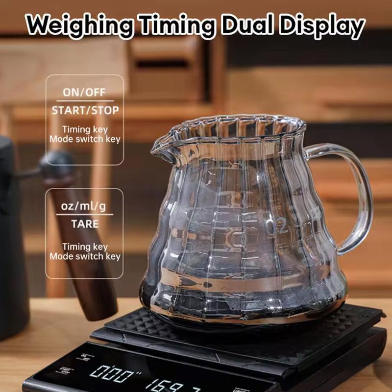 3kg/0.1g high precision coffee scale, coffee scale. Backlit LCD display, kitchen accessories, timer