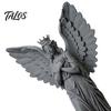 Crown Angel Ornament 3D Printed Figurine, Vintage Guardian Angle Statue, Miniature for Display Artistic Winged Women Sculpture Home Tabletop