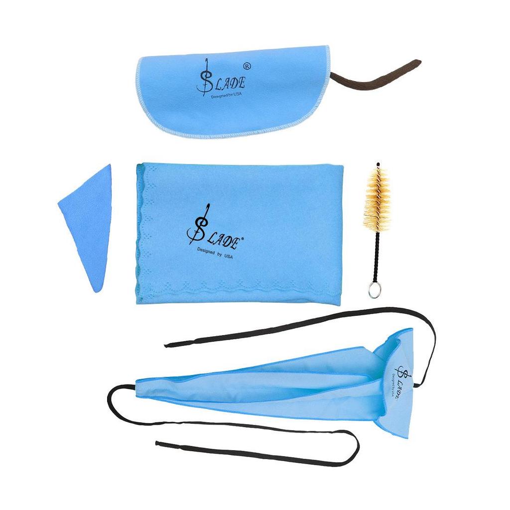 SLADE 5-Piece Saxophone Cleaning Kit: 3D Bore Brush, Bore Brush Cloth, Polishing Cloth, Triangular Cloth, Mouthpiece Brush.