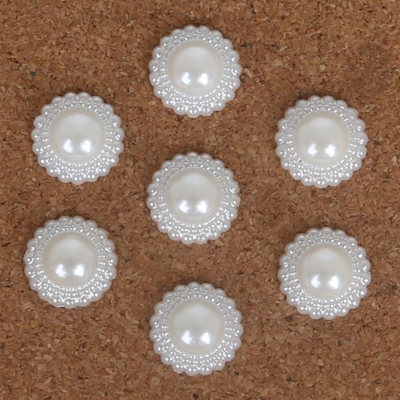 20-200Pcs Ivory Flatback Half Round Pearl Craft ABS Resin Imitation Pearl Resin Scrapbook Beads For DIY Decoration Handmade Craft Accessories