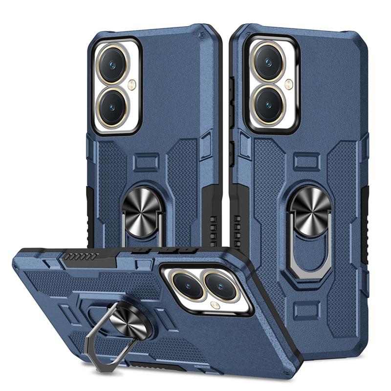 KEYSION Stoßfestes Panzergehäuse für VIVOV Y27 4G Y36 5G, Silikon + PC-Metallringständer, Telefonrückseite für VIVO Y02 Y02A Y02T Y02S