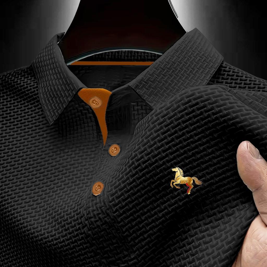 Koszulki Polo dla Mężczyzn - Biznesowe Casualowe Polo z Kołnierzykiem, Oddychające Krótkie Rękawy, Praca, Golf, Topy na Wszystkie Okazje
