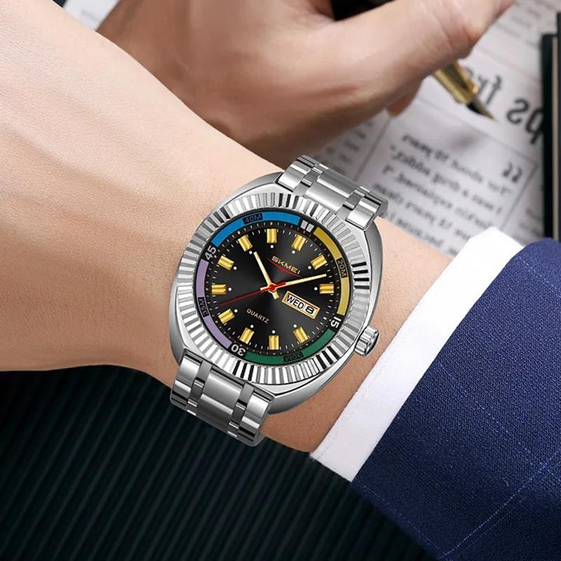 SKMEI Business Fashion Design 3Bar Waterproof Time Week Date Wristwatch Movement Quartz Watches