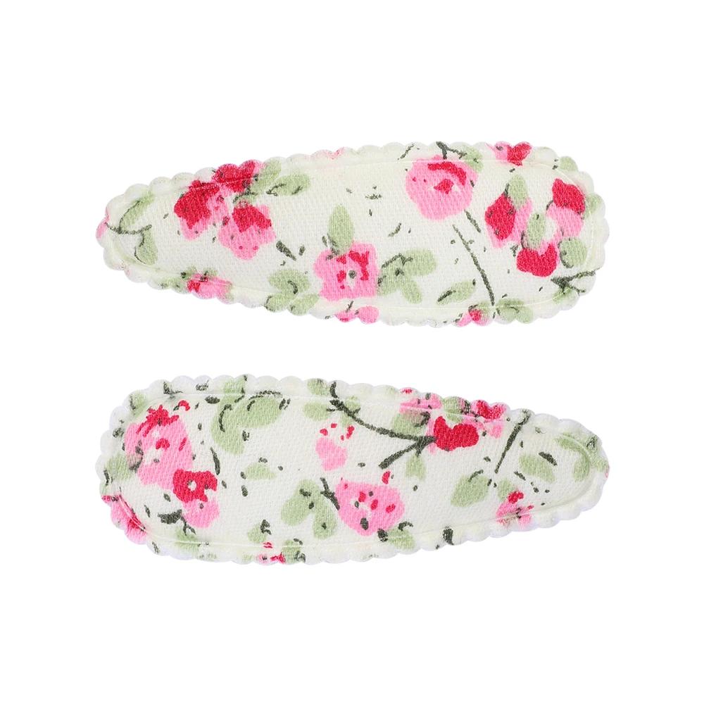 2 Stück/Set Bedruckte BB Haarspange Haaraccessoires Handgefertigt Leinwand Blume Haarspange Mädchen Süße Haarspangen Kopfschmuck Geschenk