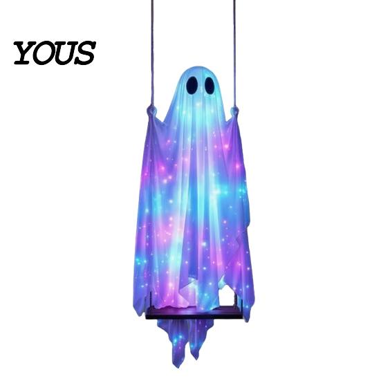 Idée Cadeau Rituel de Fête Décoration Fantôme Suspendu d'Halloween, Ornement à Suspendre Extérieur pour Jardin Porche Cour, Accessoires de Fête Résistants aux Intempéries Avant Effrayant