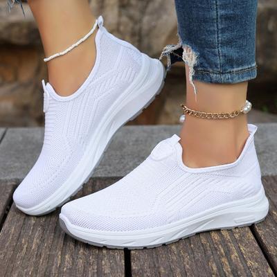 Women Shoes 2025 New Spring /Autumn Knitted Breathable Casual Sports Shoes Outdoor Lightweight Slip On Walking and Running Shoes