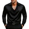 Men's Tops Long Sleeve Turn-Down Collar Soft Breathable Polyester Shirt for Beachwear Daily Office Party