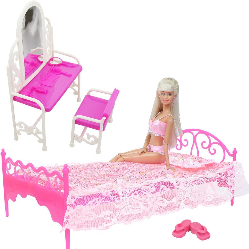 Muñecas Cama Barbie Para NiÃ±a Muebles Para Casa De Muñecas De