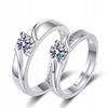 Silver Wedding Rings Steel Pair Adjustable Size Uni
