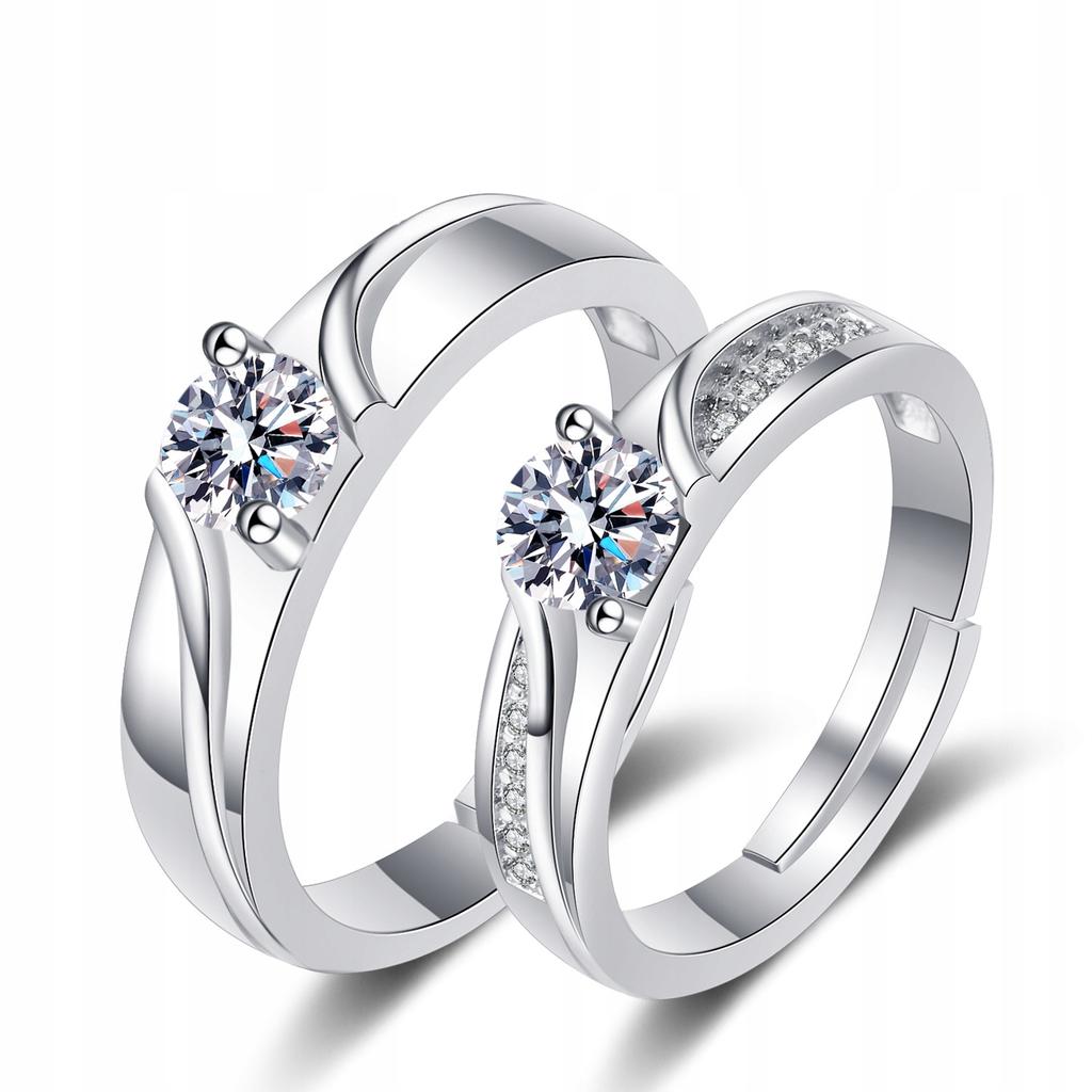 Silver Wedding Rings Steel Pair Adjustable Size Uni