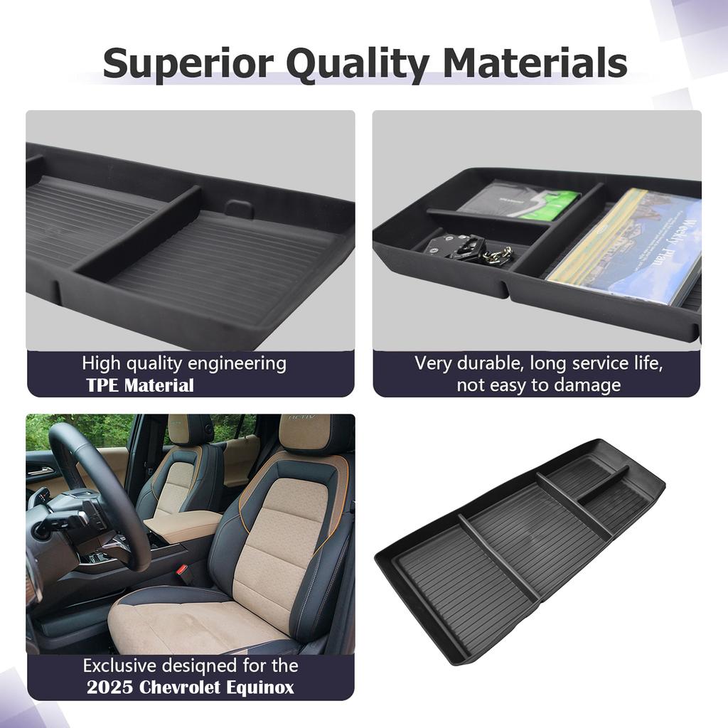 For Chevrolet Equinox (LT/ACTIV/RS) 2025 Center Console Organizer Tray Armrest Box Storage Interior Car Storage Tray Accessories