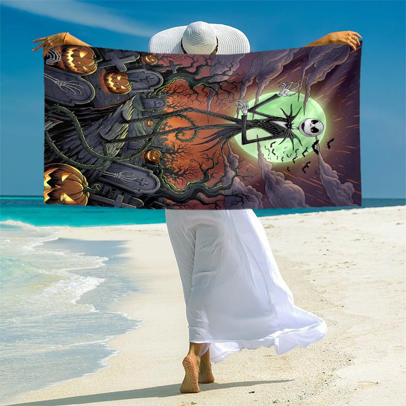 1pc Nightmare Before Christmas Microfiber Beach Towels Quick Dry Towel Sand Beach Towels Pool for Travel Swim Pool. S7290136
