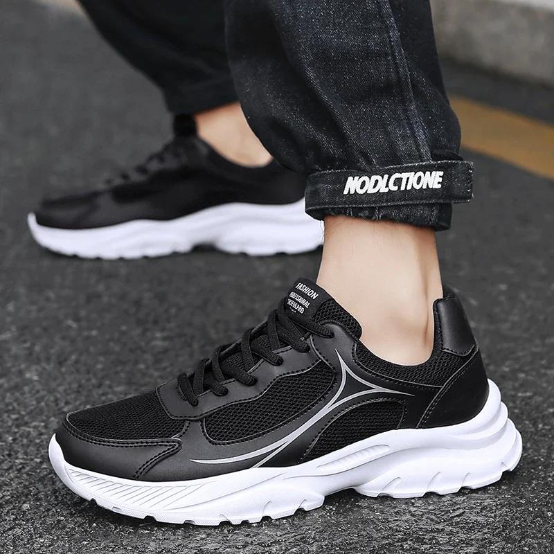 Fashion Men Running Shoes Men Lightweigt Men Tenis Athletic Sport Shoes Leather Breathable Sneakers zapatillas de deporte