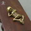 NEU Reine Kupfer Schädel Skelett Mann Statue Vintage Punk Schlüsselanhänger Figuren Schreibtischdekorationen Wohnzimmerdekor Ornament Handwerk