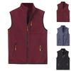 Sleeveless Jacket For Men Lightweight Stand Collar Windproof Zipper Packable Puffey Vest