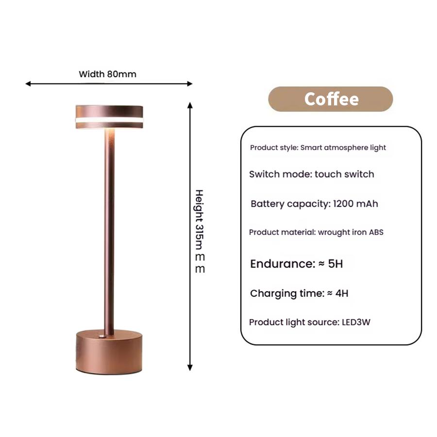 

Современная аккумуляторная беспроводная настольная лампа с сенсорным управлением, маленький ночник, светодиодная настольная лампа для чтения, спальни, столовой, прикроватной тумбочки, домашнего декора