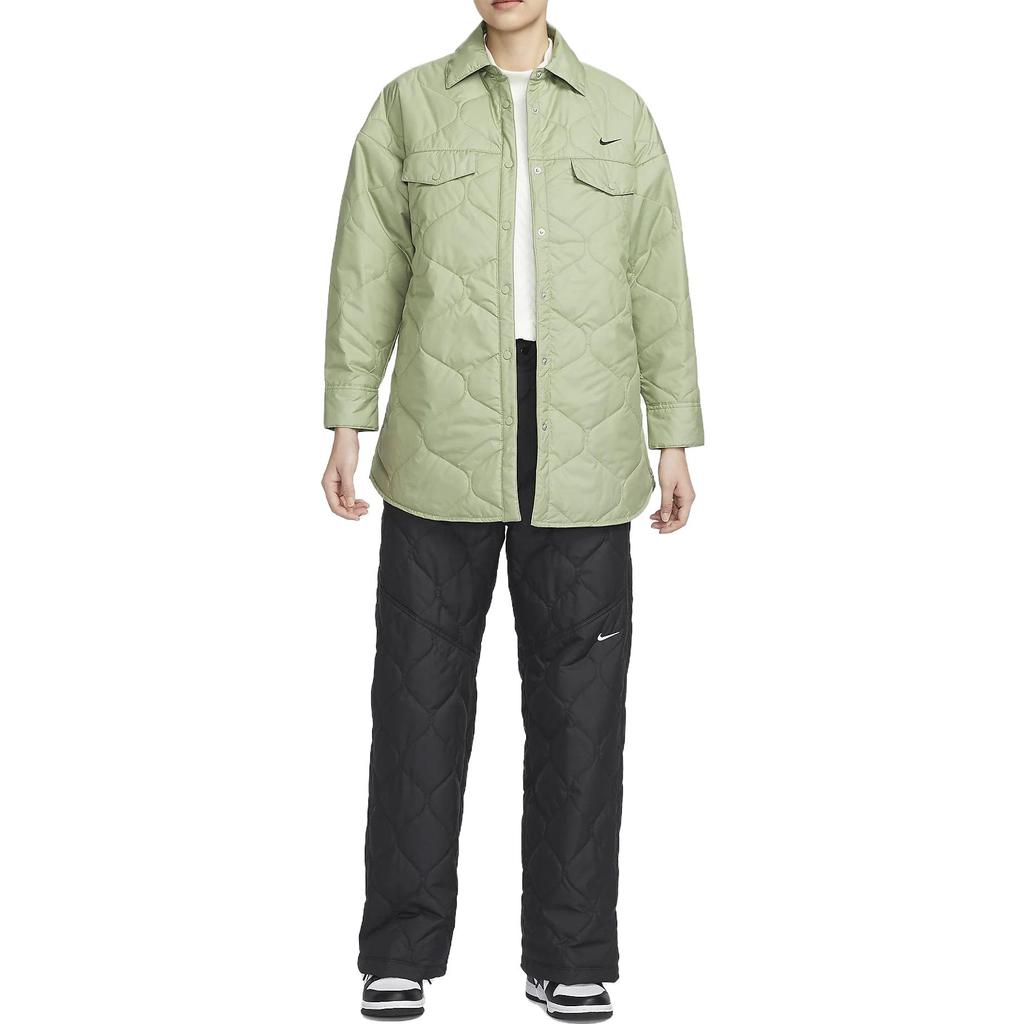 Nike Outdoor Lässig Einfarbig Polokragen Langarm Jacke Damen Jacke Olivgrün FB8733-386