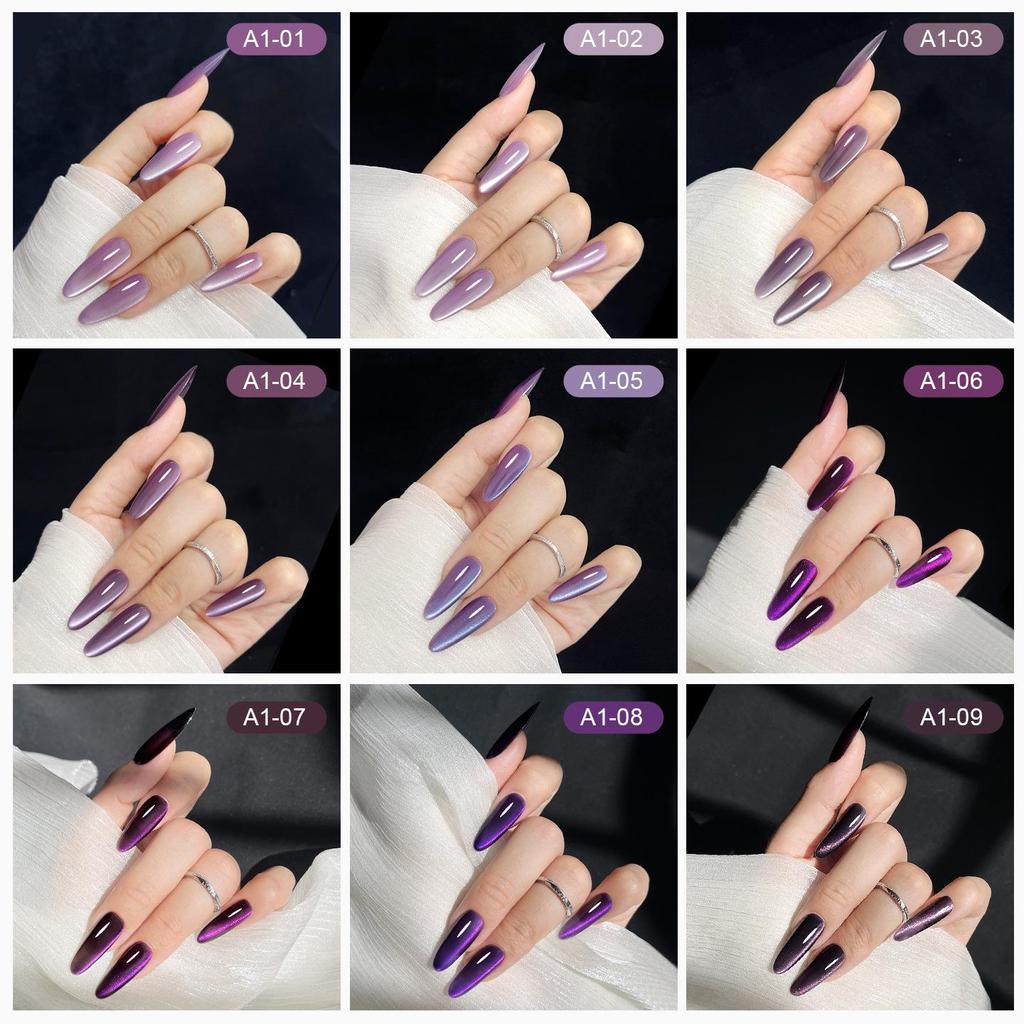 2026 Trendy Purple Cat Eye Nail Gel - Illuminating & Whitening Phototherapy Art