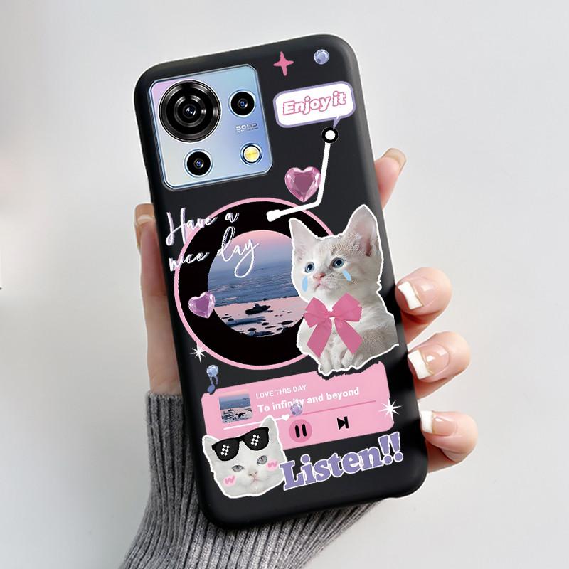 Süße Cartoon Hülle Für ZTE Blade V50 Vita 4G Bedruckte Schale Schutzhülle Weiches Silikon Schwarzes Gehäuse