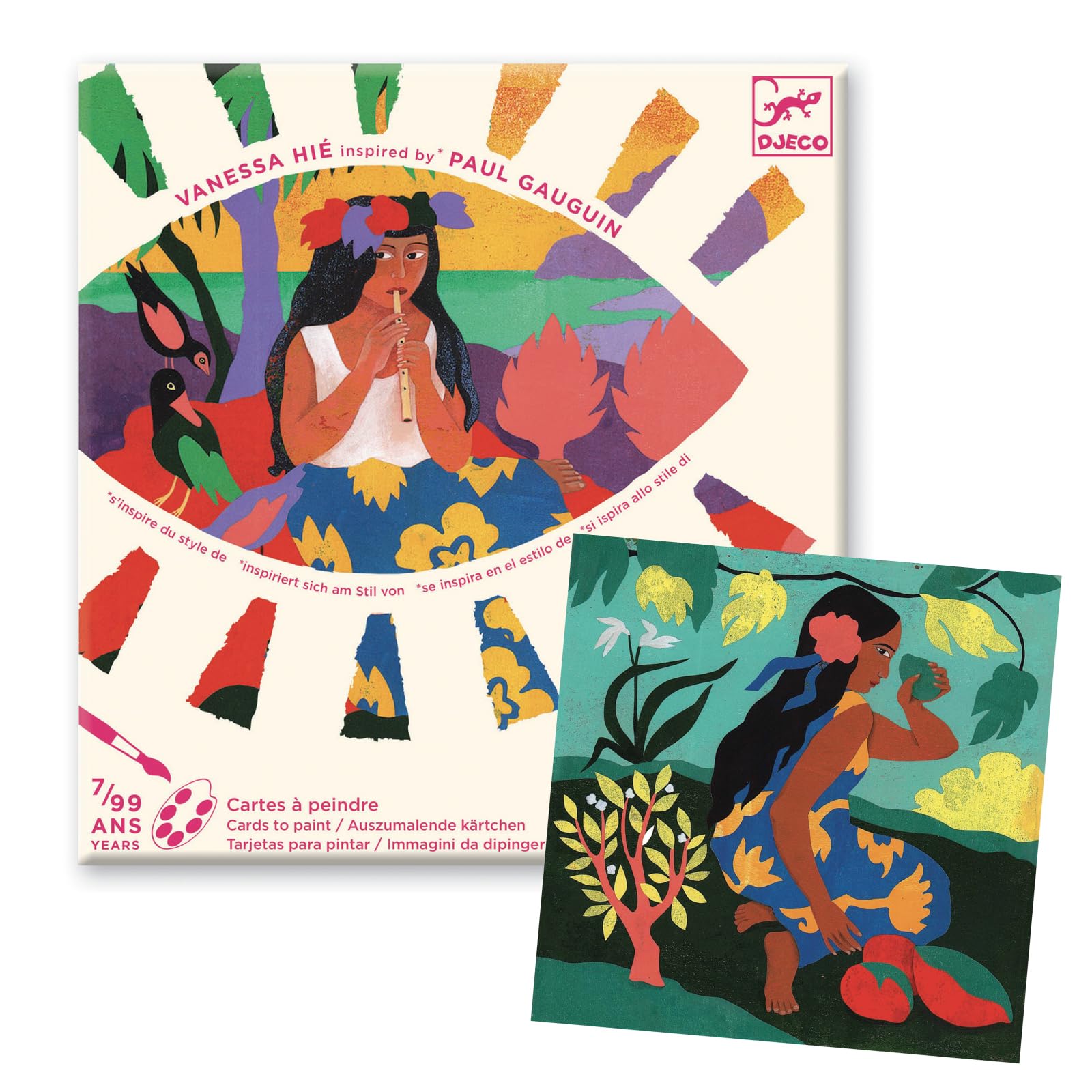 

DJECO Jeco Вдохновленный Полинезией Рисовальные краски Набор для рисования Художественный опыт Шедевр Развивающие игрушки Поделки Иллюстратор Возраст 6 7 8 9 10