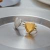 Youthway Gold& Heart Po Box Open Ring  Gold Plated Stainless Steel Finger Jewelry Creative Souvenir For Lovers