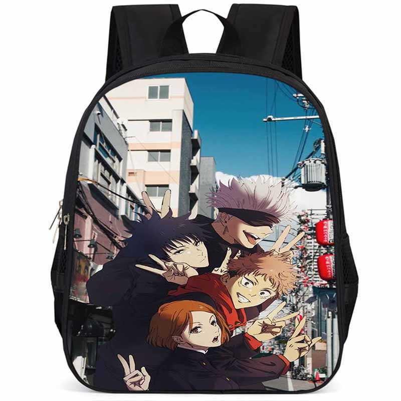 Durable Large Capacity 15 Inch Jujutsu Kaisen Backpack For Kids Lightweight Oxford Cloth School Bag